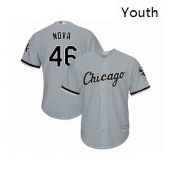 Youth Chicago White Sox 46 Ivan Nova Replica Grey Road Cool Base Baseball Jersey